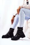 Strapless Worker Boots with studs Black Brenna