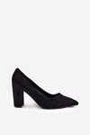 Eco Suede Heels On A Heel Black Ellinoria