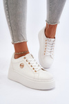 White Women's Low Platform Sneakers Telirra