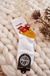 Women's Funny Socks Teddy Bear In A Cup White