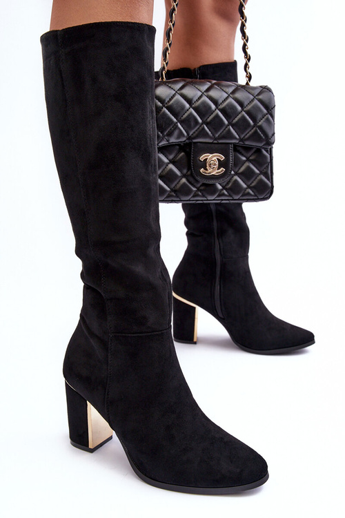 Suede Over-the-Knee Boots on Heel Kilrenita Black
