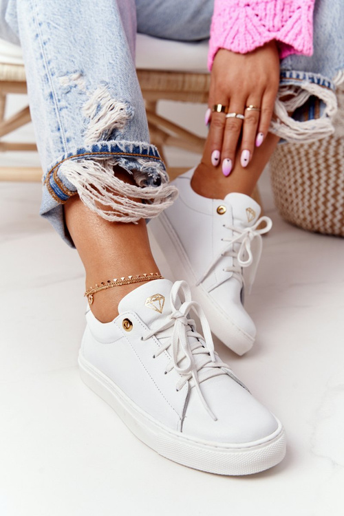 Women's Leather Sneakers White Nicole 2640