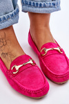 Classic Suede Loafers With Embellishments Fuchsia Arla