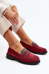 Women's Embellished Moccasins Burgundy Dananei