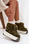 Women's snow boots on a chunky platform with laces and fur Kalivira