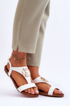 Leather Flat Sandals S.Barski KV-5541-32 White