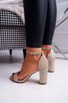 Women's Stiletto Sandals Brocade Gold Berglat