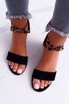 Lu Boo Panther Black Fall In Love Women's Stiletto Sandals