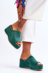 Women's Slippers On A Massive Platform Green Martina