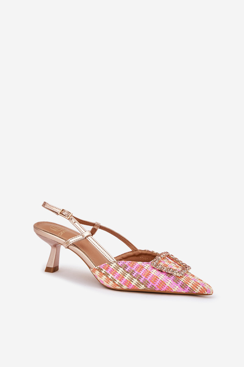 Szpilki Odkryta Pięta Ozdoba Szampańskie Teminora