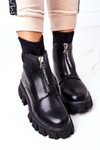 Women's Platform Boots With A Zipper Black Cheers