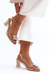Transparent Heels With Heel Gold SBarski MR1037-43