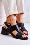 Leather High Heel Sandals La.Fi Black Leratto