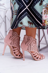 Women's Suede Stiletto Sandals Powder Pink Viviane