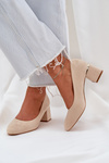 Eco Suede Heels On A Heel Beige Veniffia
