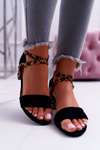 Lu Boo Panther Black Fall In Love Women's Stiletto Sandals