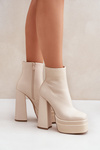 Boots On Massive Platform And Heel Insulated Light Beige Selahra