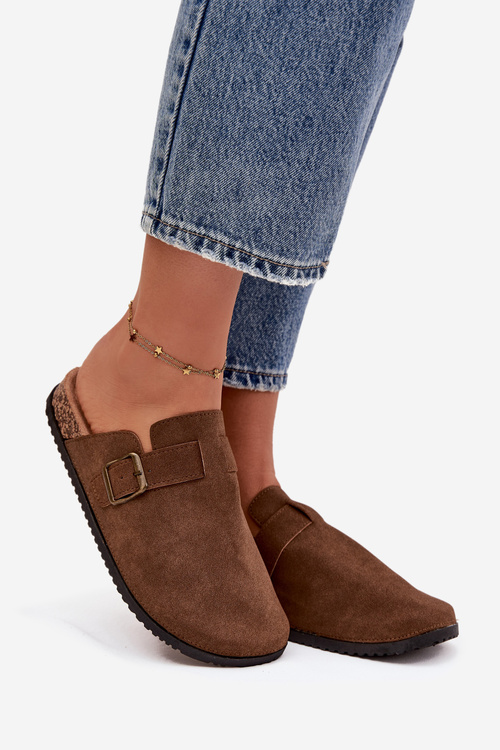 Women's slippers and platform slides with buckle Selio