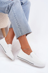 Slip On Eco Leather Women's Sneakers Sneakers With Text White Zalinne