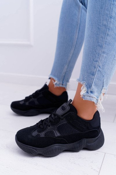 Sporty Women's Shoes Airy Fabric Black Thai