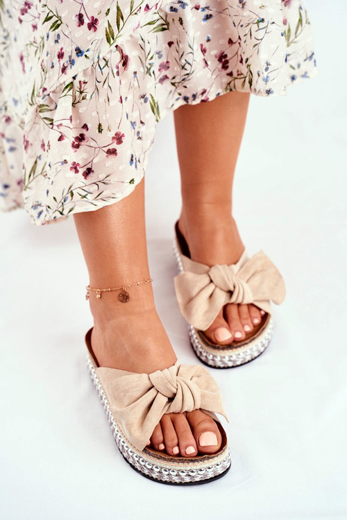 Women's Slides High Beige Mortigo