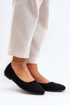 Black Women's Suede Ballerina Flats Kommia