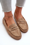 Women's Beige Faux Leather Loafers Celoria