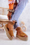 Espadrilles Sandals On The Platform Camel Jeannie
