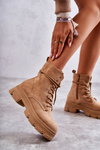 Suede Boots With Zipper Camel Marley