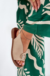 Flat elegant sandals with decoration beige Iseliria