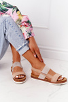 Sandals With Silver Drawstring Beige Almeria