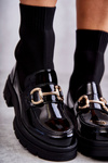 Women's Boots With a Sock Slip-on Black Sofia