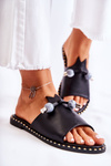 Women's Classic Slippers With A Loop Black Cassia