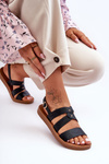 Women's Shiny Sandals Black Catalia