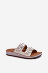 Comfortable Women's Flip Flops With Buckles Inblu CP000045 Beige