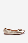 Eco Leather Ballerinas With Decoration Gold Tulnelia