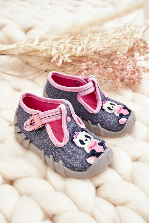 Shoes Slippers Befado Pandas 110P470 Grey/Pink