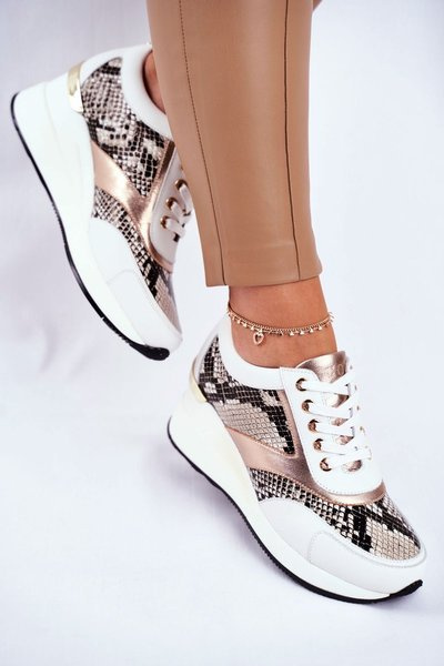 Leather Wedge Sneakers GOE GG2N3045 White