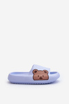 Women's Lightweight Foam Slippers with Teddy Bear Motif Blue Parisso