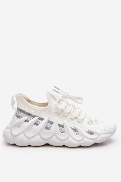 Sneakersy Damskie Modne Skarpetkowe Białe Daxo