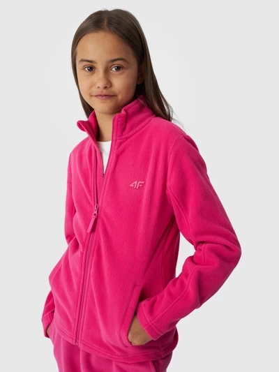 Dziewczęcy Polar Ze Stójką Slim 4F 4FJWMM00TFLEF261-55S Fuksja