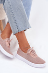 Damskie Buty Sportowe Materiałowe Wsuwane Różowe Kalyra 
