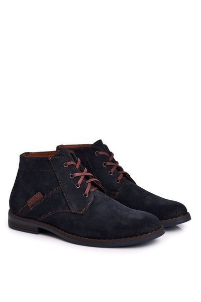 Men's Leather Boots BEDNAREK Navy Blue