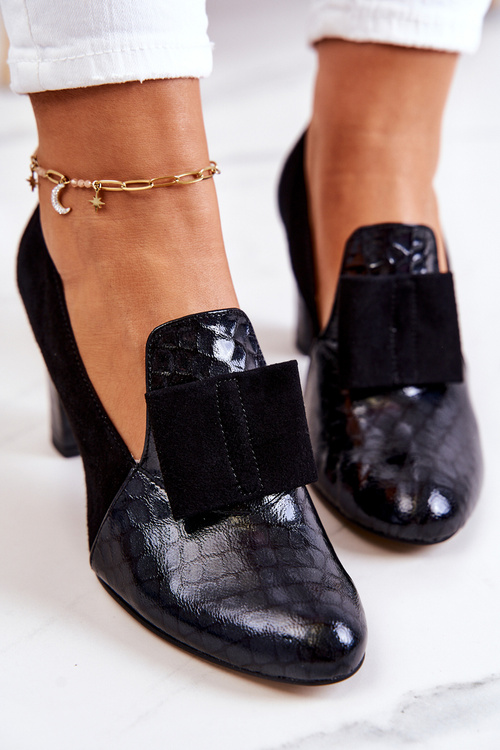 Suede Snakeskin Pumps Gray Kathleen