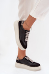 Damskie Sneakersy Platforma Panterka Czarne Zazoo N1263