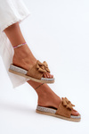 Women's Platform Sandals with Bow Camel Aflia