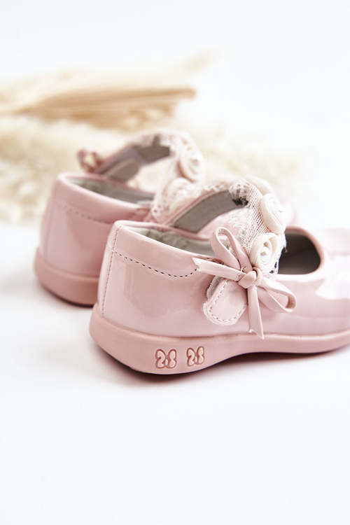 Children's Ballerinas With Velcro Pink Evelyn