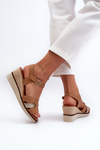 Women's Wedge Sandals with Woven Detail Brown Starlenna