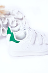 Kids' Velcro Sports Shoes White and Green Fifi