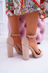 Women's Beige Platform Stiletto Sandals Debora